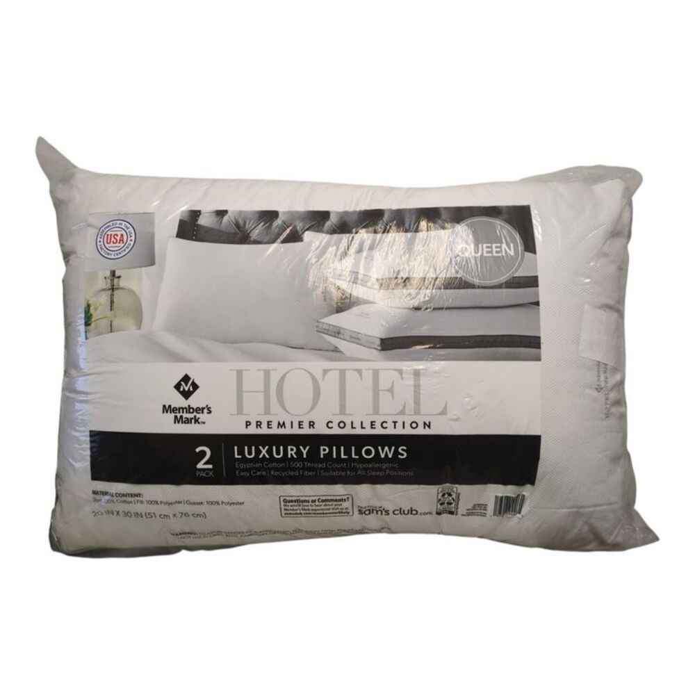 Member's Mark Hotel Premier Collection Luxury Bed Pillows, Queen, 2pk